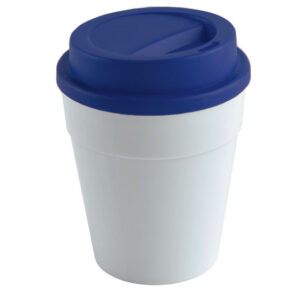 VASO 350 ML. CON TAPA DE PLASTICO LATE A2234 AZUL