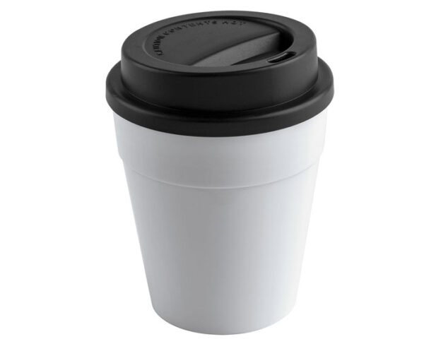 VASO 350 ML. CON TAPA DE PLASTICO LATE A2234 NEGRO