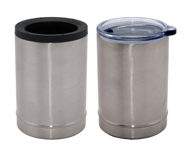 VASO TÉRMICO DOBLE PARED Y PORTA LATA CROP A2429 PLATA