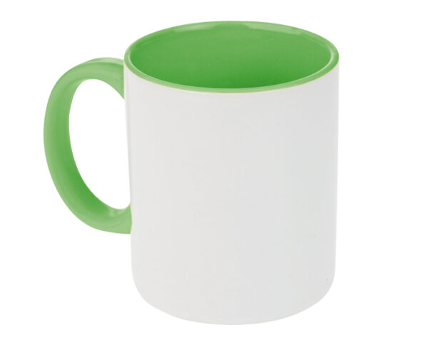 TARRO BICOLOR DE SUBLIMACIÓN 11 OZ ALINE A2463 VERDE CLARO