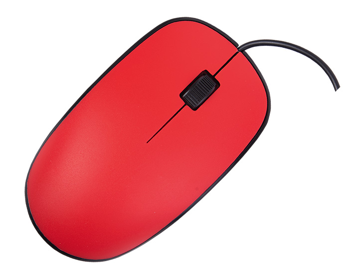 MOUSE ALÁMBRICO CON BOTON SCROLL SAGU A2623 ROJO