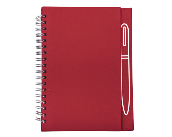 LIBRETA CON IMÁN PARA BOLÍGRAFO METÁLICO, SPAIN A2670 ROJO