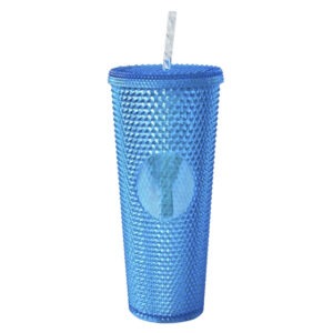 VASO DE PLÁSTICO DOBLE PARED TEXTURIZADO COCONUT A2927 AZUL