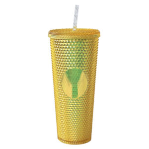 VASO DE PLÁSTICO DOBLE PARED TEXTURIZADO COCONUT A2927 ORO
