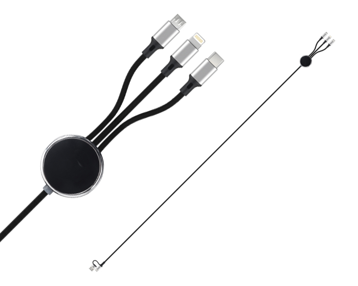 CABLE CONECTOR DE CARGA USB RAYO A2997 NEGRO