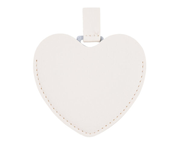 ESPEJO DE ACERO INOXIDABLE CON ESTUCHE EN FORMA DE CORAZÓN MINNIE A3085 BLANCO