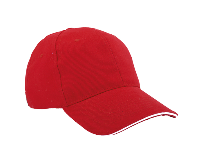 GORRA LISA SANDWICH GL6101 ROJO