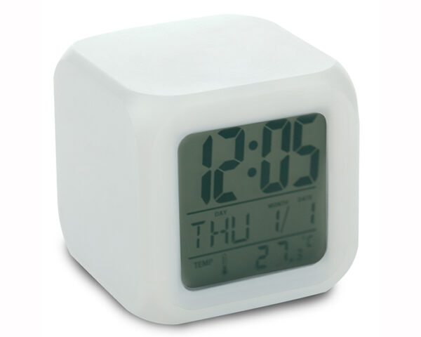 RELOJ DE MESA MULTIFUNCIONAL CUBO RMF330 BLANCO