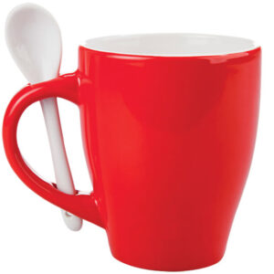 TAZA BICOLOR C/CUCHARA 12 OZ LONDON TAC11 ROJO