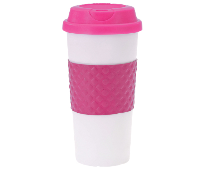 VASO TERMICO DOBLE PARED CINTA 420 ml. ONIX VTE1388 ROSA